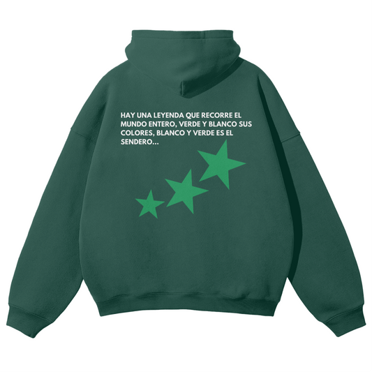 VERDE Y BLANCO HOODIE